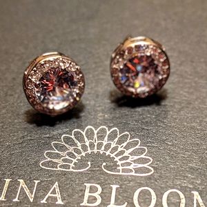 Round 925 Silver CZ multiple stone Earrings